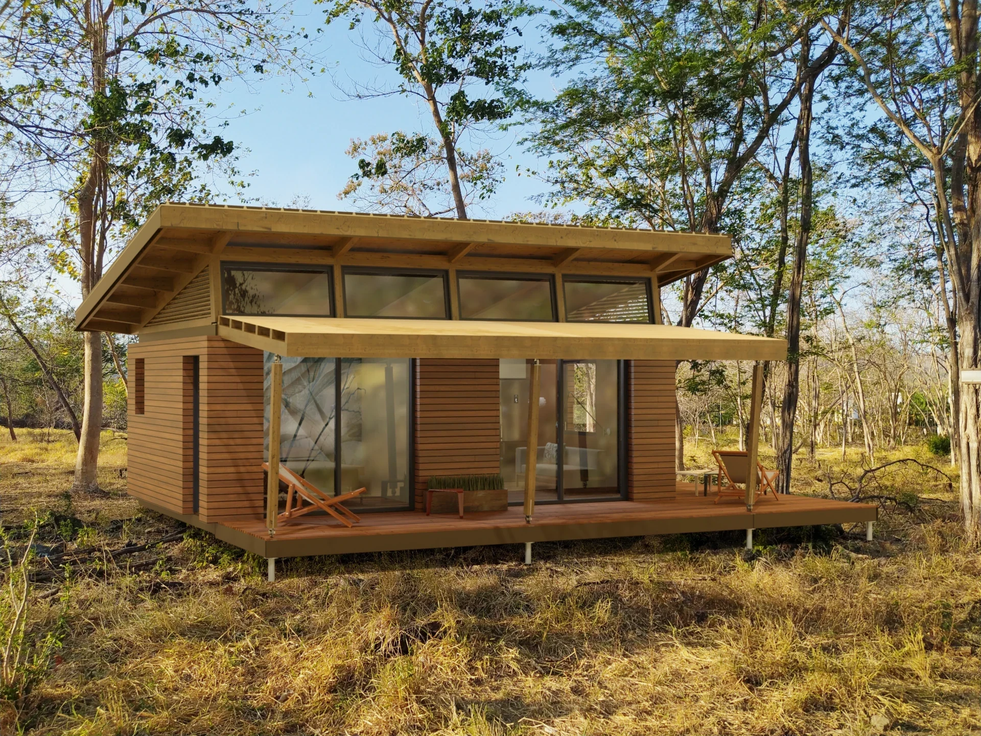 NoRootsHomes Modular Prefab Eco Home | Twins Cabin | 3 Units